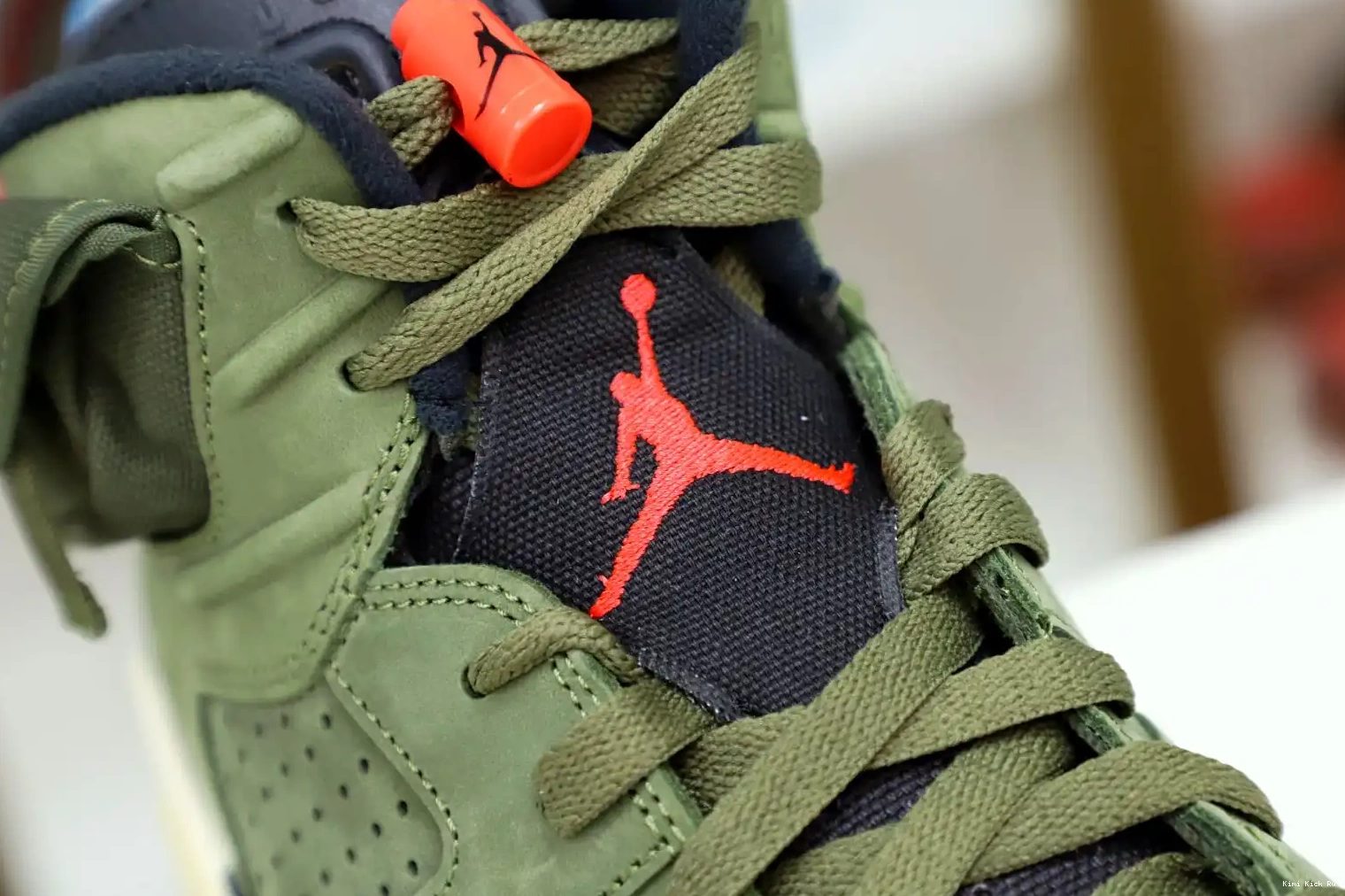 X RETRO JORDAN 6 Kimikick 'OLIVE' SCOTT TRAVIS AIR 0814